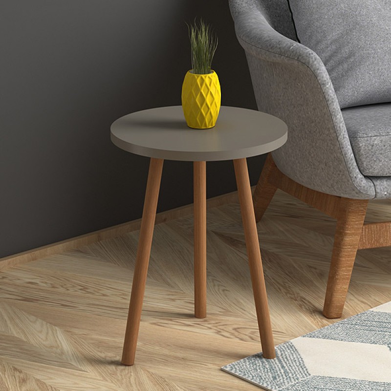 Βοηθητικό Τραπεζάκι Roma Megapap Από Μελαμίνη Χρώμα Cappuccino 33,5X33,5X46Εκ.