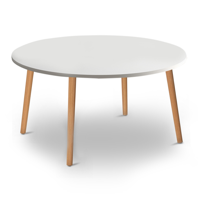 Τραπεζάκι Σαλονιού Circle Megapap Από Μελαμίνη Χρώμα Λευκό 90X90X40Εκ.