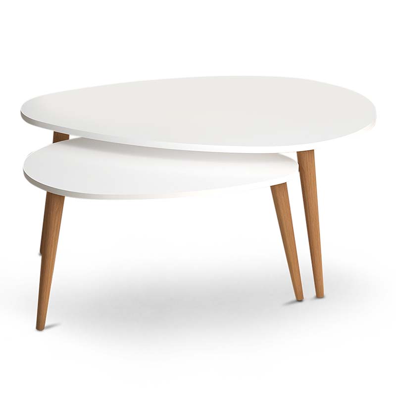 Βοηθητικά Τραπεζάκια Elips Megapap Από Μελαμίνη Χρώμα Λευκό 116X46X46Εκ.