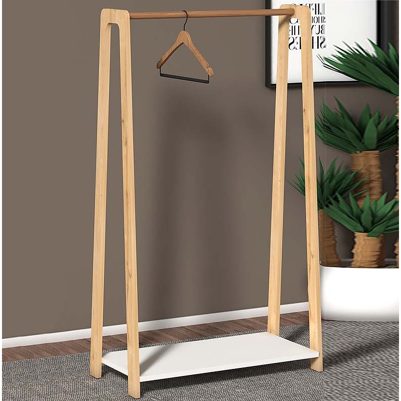 Έπιπλο Εισόδου Como Megapap Από Μελαμίνη Χρώμα Λευκό - Oak 74X38X138Εκ.