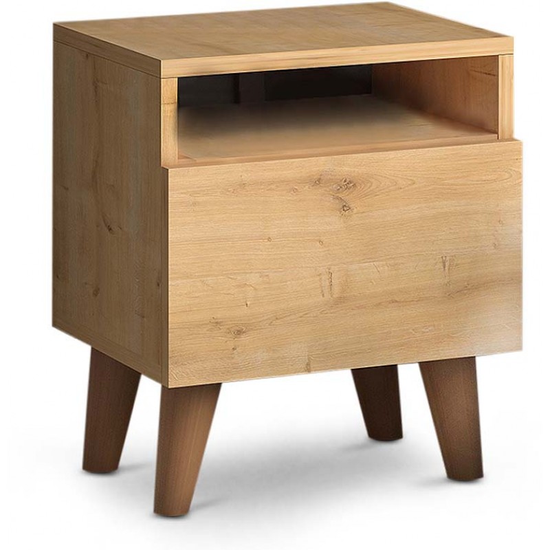 Κομοδίνο Luce Megapap Από Μελαμίνη Χρώμα Oak 40X30X47,6Εκ.