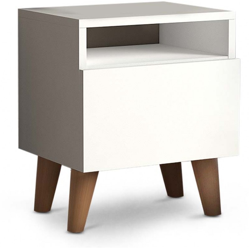 Κομοδίνο Luce Megapap Από Μελαμίνη Χρώμα Λευκό 40X30X47,6Εκ.