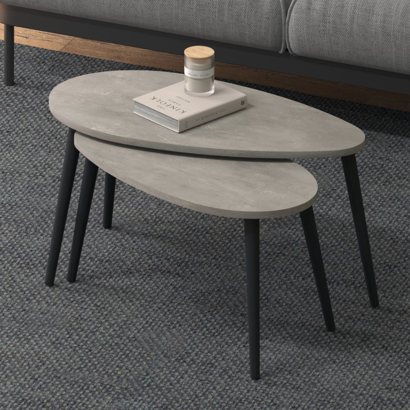 Τραπεζάκι Σαλονιού Σετ 2 Τμχ Spline Megapap Χρώμα Γκρι Ρετρό 80X40X46Εκ. Τραπεζάκι Σαλονιού Σετ 2 Τμχ Spline Megapap Χρώμα Γκρι Ρετρό 80X40X46Εκ.