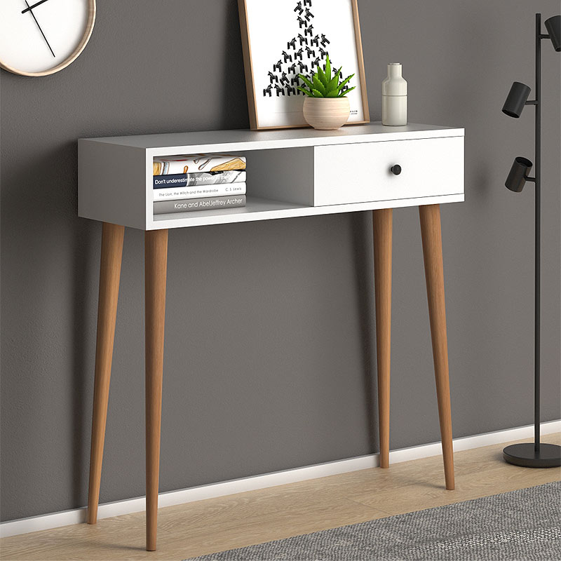 Ραφιέρα Μελαμίνης Napoli Megapap Χρώμα Λευκό 90X29X88Εκ.