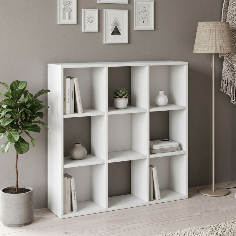 Βιβλιοθήκη Cube Megapap Χρώμα Λευκό 90X30X90Εκ.