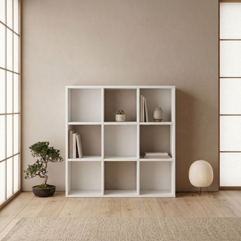 Βιβλιοθήκη Cube Megapap Χρώμα Λευκό 90X30X90Εκ.