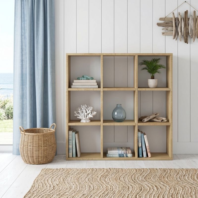 Βιβλιοθήκη Cube Megapap Χρώμα Sapphire Oak 90X30X90Εκ.