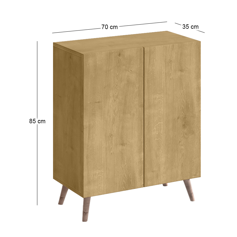 Παπουτσοθήκη Luce Megapap Χρώμα Sapphire Oak 70X35X85Εκ.