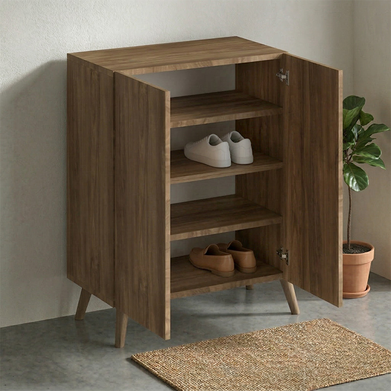 Παπουτσοθήκη Luce Megapap Χρώμα Καρυδί 70X35X85Εκ.