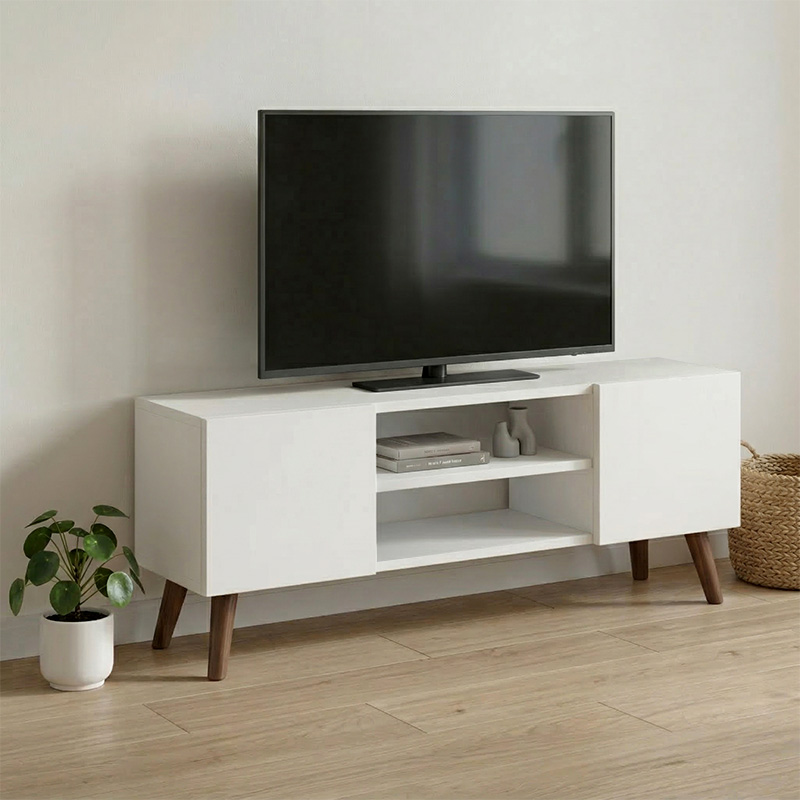 Έπιπλο Τηλεόρασης Etna Megapap Χρώμα Λευκό 120X30X45Εκ.