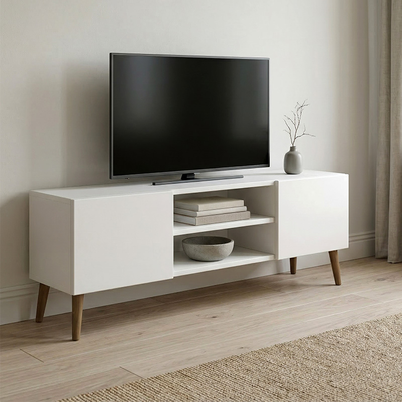 Έπιπλο Τηλεόρασης Etna Megapap Χρώμα Λευκό 150X30X45Εκ.