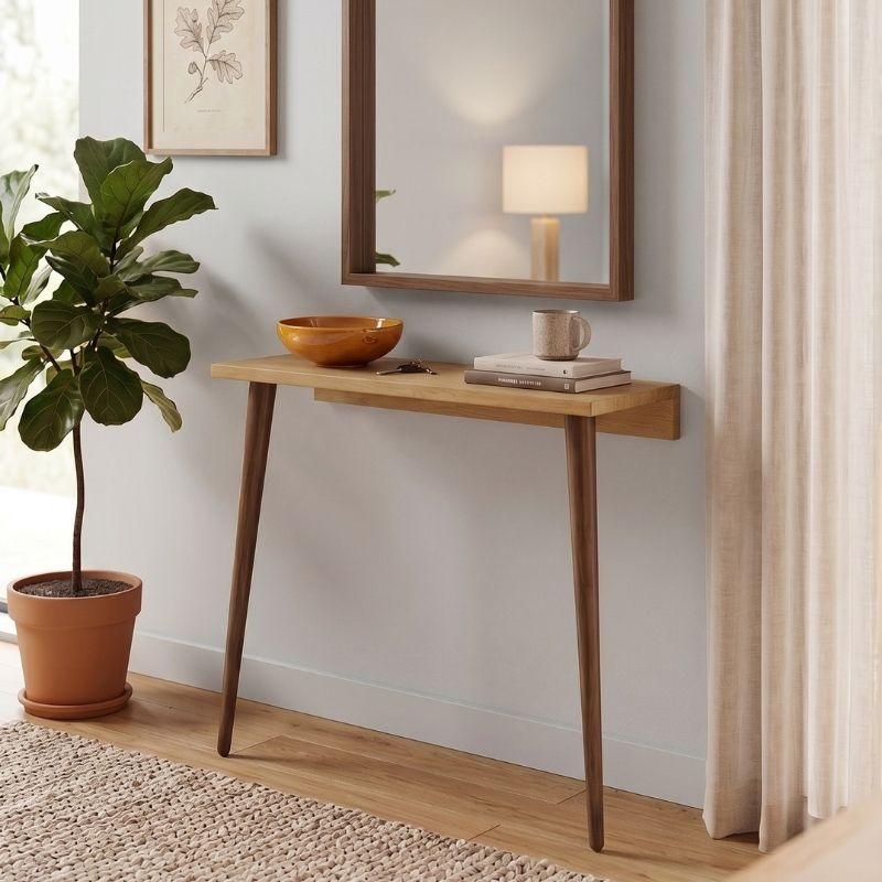 Κονσόλα Επιτοίχια Moca Megapap Χρώμα Sapphire Oak 60X22X77Εκ.