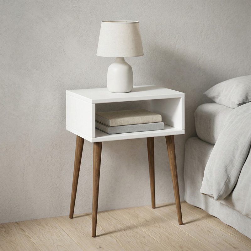 Κομοδίνο Gola Megapap Χρώμα Λευκό 45X30X58Εκ.