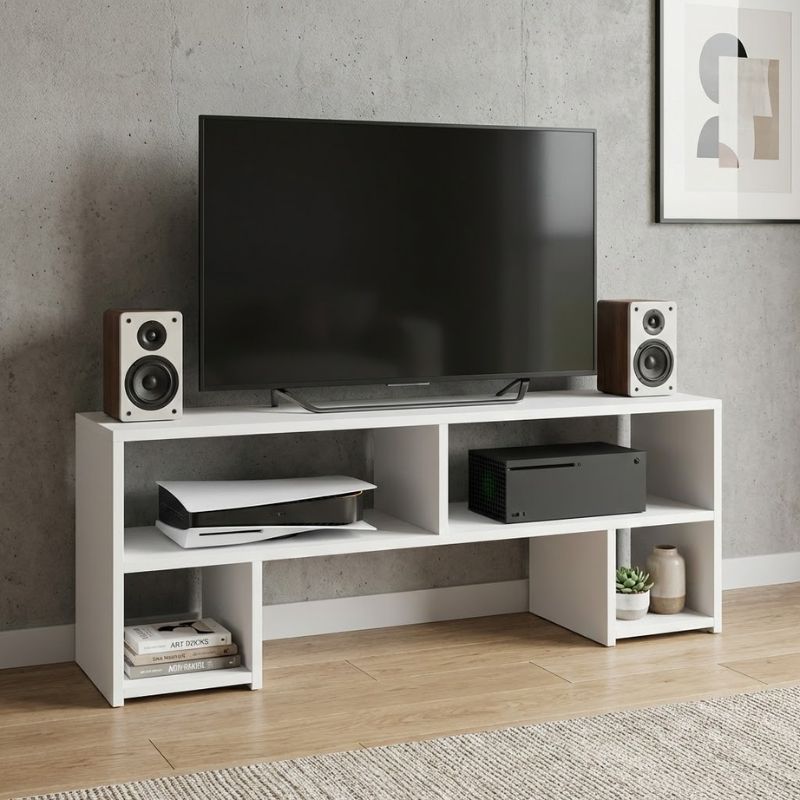 Έπιπλο Τηλεόρασης Dabi Megapap Χρώμα Λευκό 120X30X40Εκ.