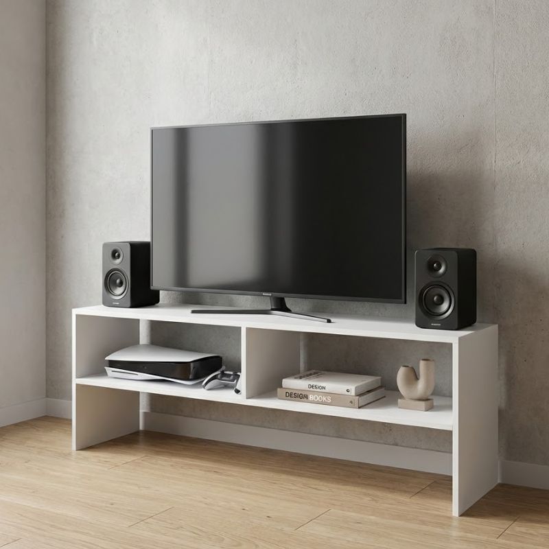 Έπιπλο Τηλεόρασης Beirut Megapap Χρώμα Λευκό 120X30X40Εκ.