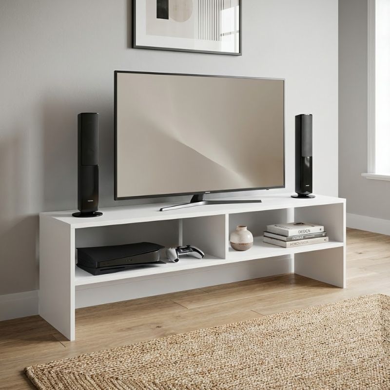 Έπιπλο Τηλεόρασης Beirut Megapap Χρώμα Λευκό 150X30X40Εκ.