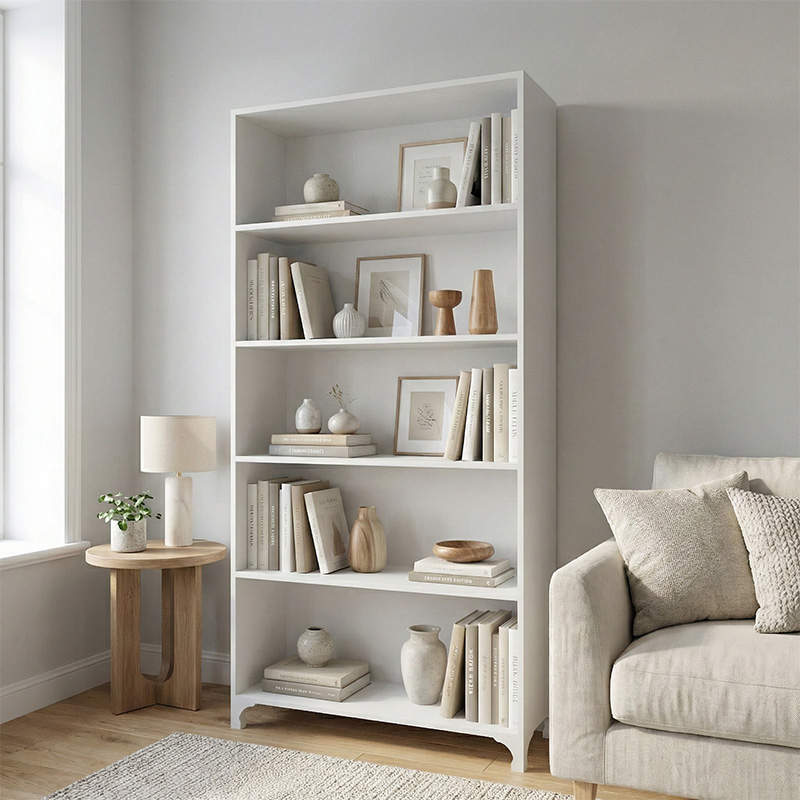 Βιβλιοθήκη Kafka Megapap Χρώμα Λευκό 70X30X188Εκ.