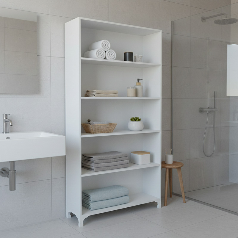 Βιβλιοθήκη Kafka Megapap Χρώμα Λευκό 70X30X188Εκ.