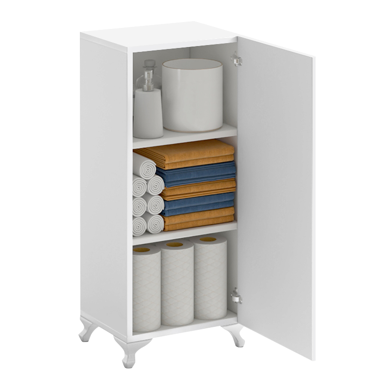 Ντουλάπι Κουζίνας - Μπάνιου Mine Megapap Χρώμα Λευκό 30X32X88Εκ.