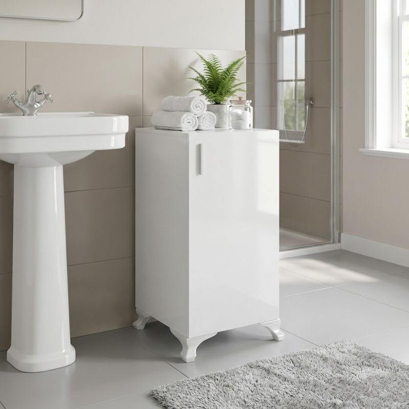 Ντουλάπι Με Κλειδαριά Rene Megapap Χρώμα Λευκό 29X29X68Εκ.