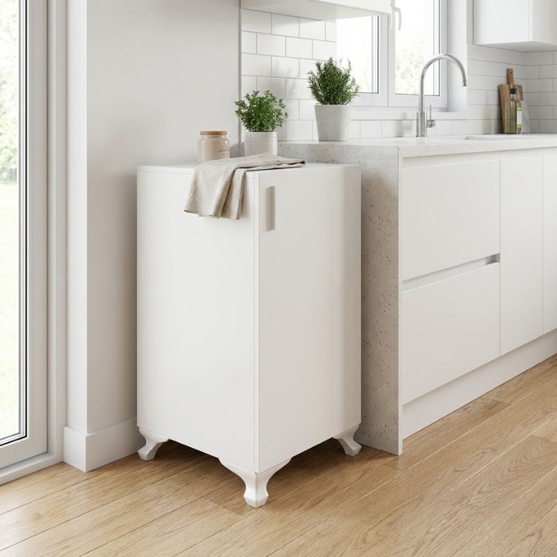 Ντουλάπι Με Κλειδαριά Rene Megapap Χρώμα Λευκό 29X29X68Εκ.