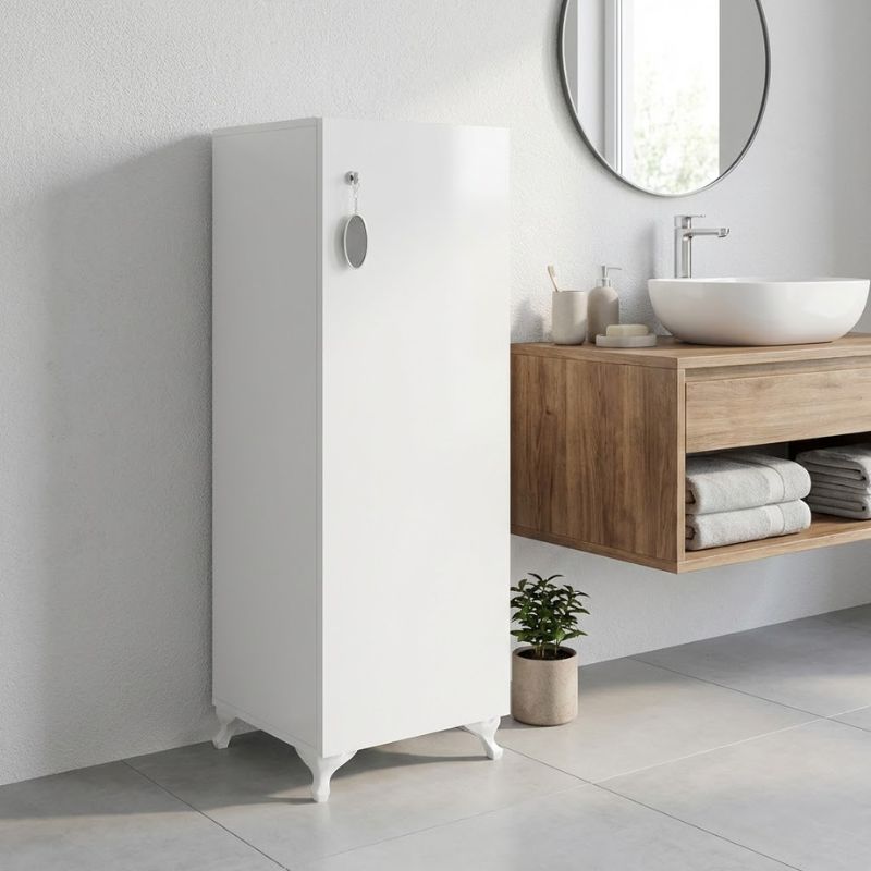 Ντουλάπι Με Κλειδαριά Zehra Megapap Χρώμα Λευκό 30X32X108Εκ.