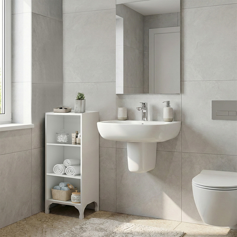 Βιβλιοθήκη - Ραφιέρα Clare Megapap Χρώμα Λευκό 30X20X88Εκ.