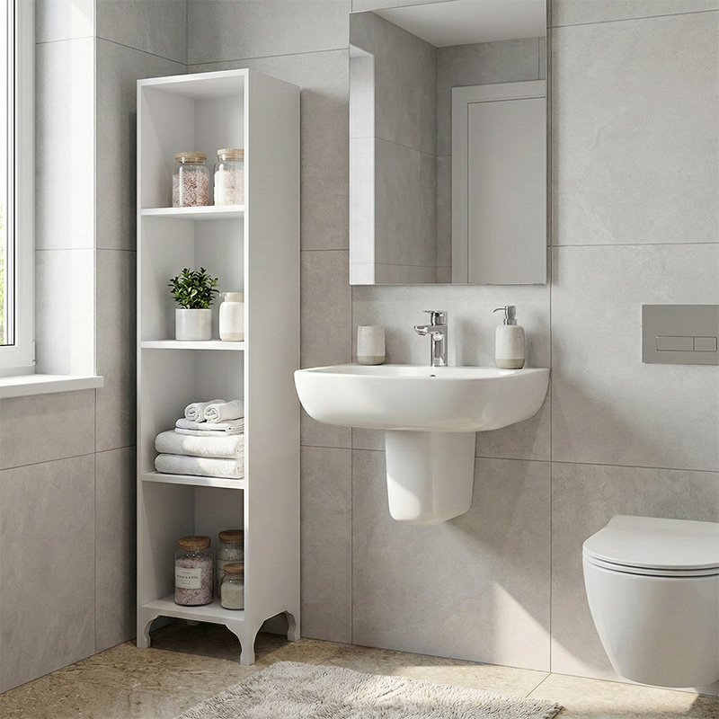 Βιβλιοθήκη - Ραφιέρα Clare Megapap Χρώμα Λευκό 30X20X148Εκ.