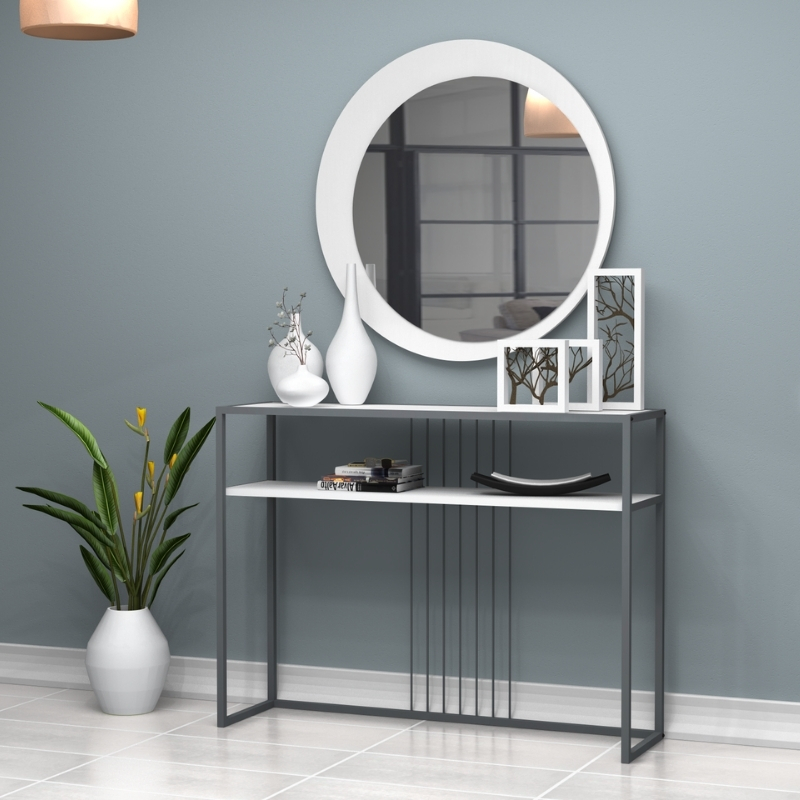 Καθρέπτης Τοίχου Moon Megapap Χρώμα Λευκό Ø88X2,2Εκ.