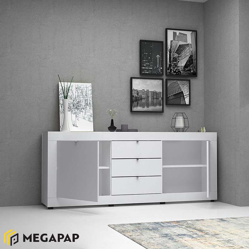 Μπουφές Μελαμίνης Ocean Megapap Χρώμα Λευκό 210X45X86Εκ. Μπουφές Μελαμίνης Ocean Megapap Χρώμα Λευκό 210X45X86Εκ.