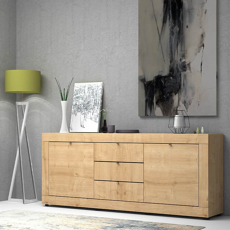 Μπουφές Μελαμίνης Ocean Megapap Χρώμα Sonoma 210X45X86Εκ. Μπουφές Μελαμίνης Ocean Megapap Χρώμα Sonoma 210X45X86Εκ.