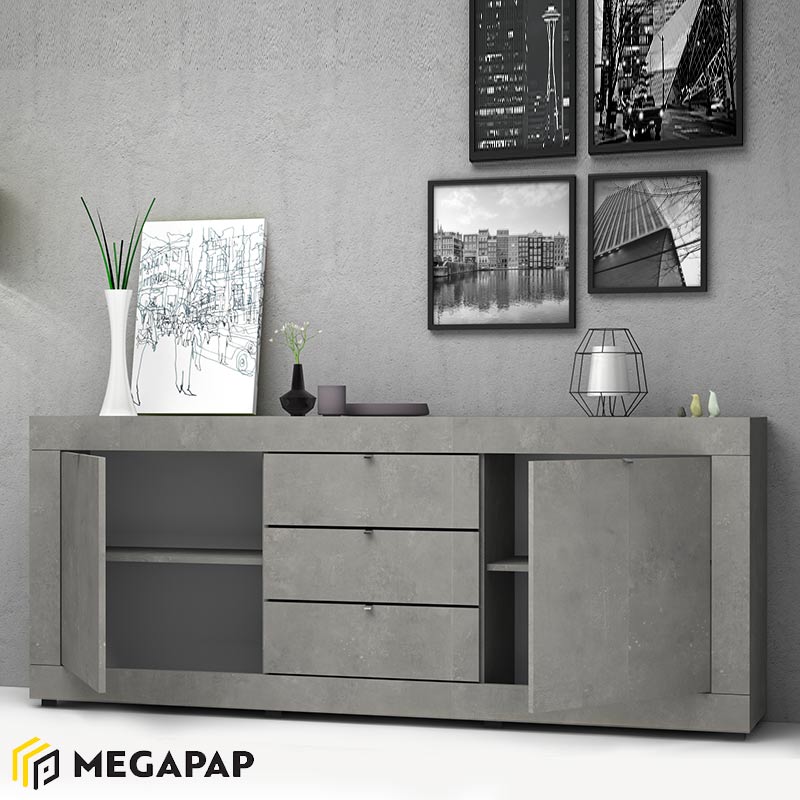 Μπουφές Μελαμίνης Ocean Megapap Χρώμα Ανθρακί 210X45X86Εκ. Μπουφές Μελαμίνης Ocean Megapap Χρώμα Ανθρακί 210X45X86Εκ.