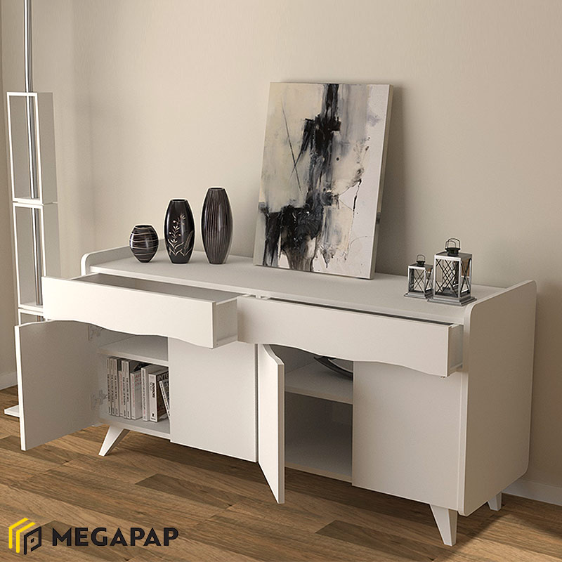 Μπουφές Μελαμίνης Sila Megapap Χρώμα Λευκό 140X45X77Εκ. Μπουφές Μελαμίνης Sila Megapap Χρώμα Λευκό 140X45X77Εκ.