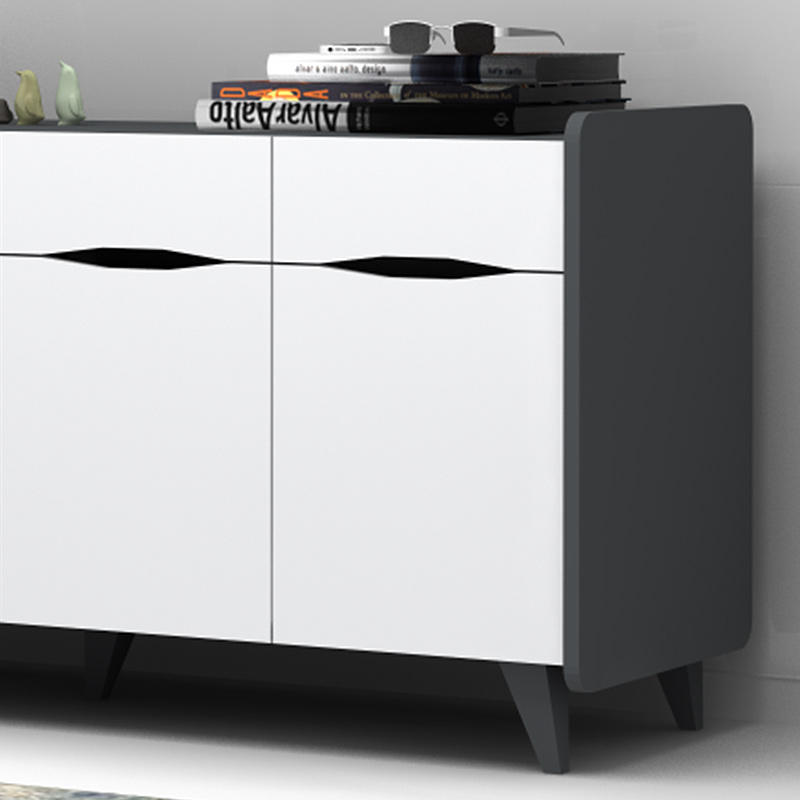 Μπουφές Μελαμίνης Sila Megapap Χρώμα Λευκό - Γκρι 140X45X77Εκ.