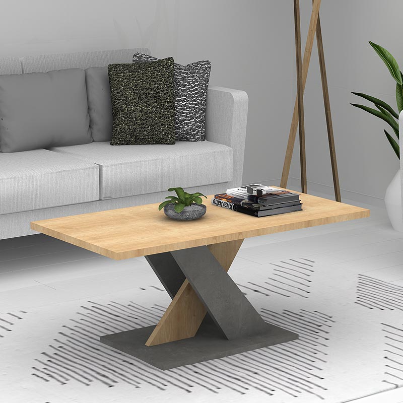 Τραπεζάκι Σαλονιού Marcello Megapap Μελαμίνης Χρώμα Sonoma - Ανθρακί 110X55X48Εκ.