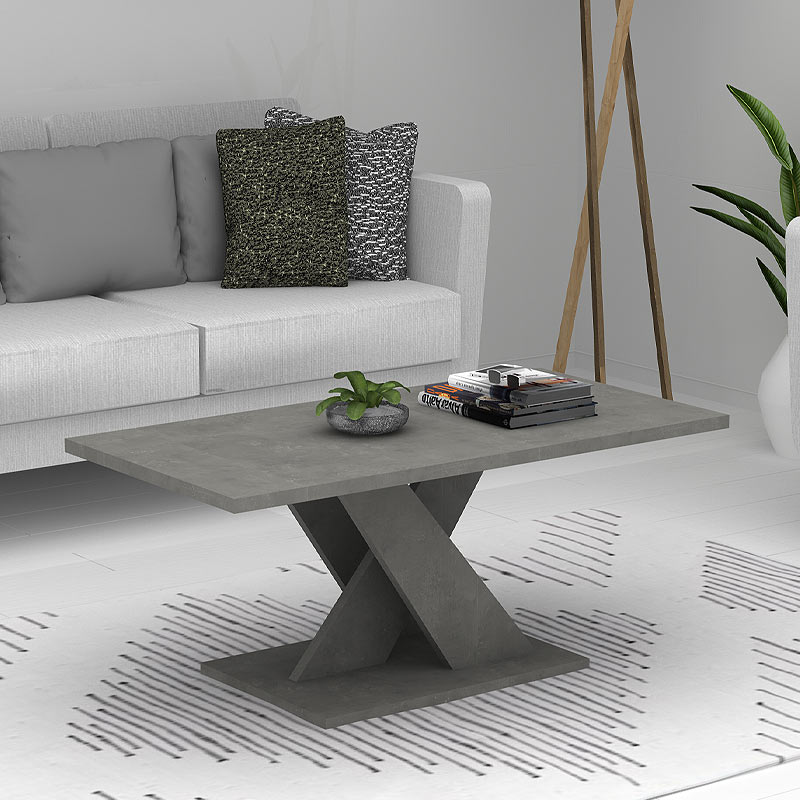 Τραπεζάκι Σαλονιού Marcello Megapap Μελαμίνης Χρώμα Ανθρακί 110X55X48Εκ.