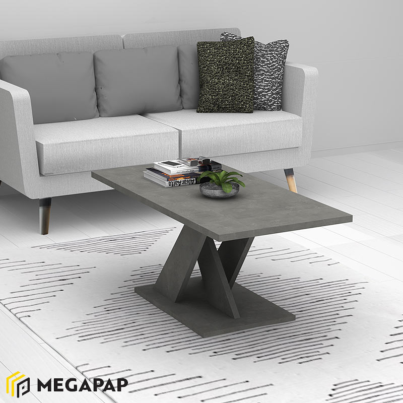 Τραπεζάκι Σαλονιού Marcello Megapap Μελαμίνης Χρώμα Ανθρακί 110X55X48Εκ.