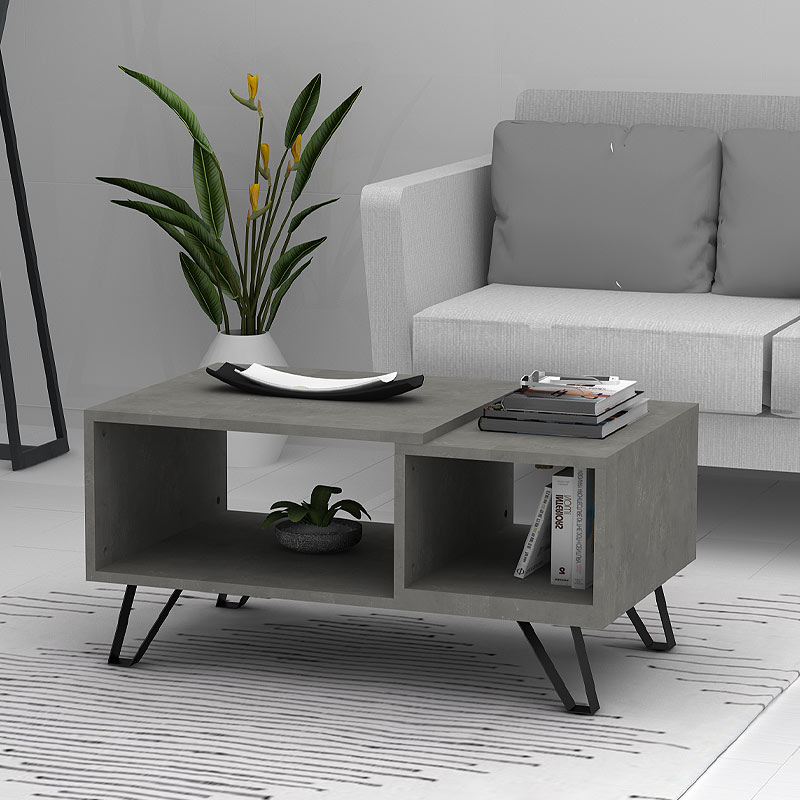 Τραπεζάκι Σαλονιού Don Megapap Μελαμίνης Χρώμα Ανθρακί 90X55X44Εκ.