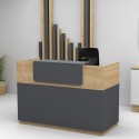 Γραφείο Reception Μελαμίνης Lemmon Megapap Χρώμα Sonoma - Ανθρακί 160X70X110Εκ.
