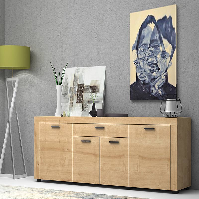 Μπουφές Μελαμίνης Joseph Megapap Χρώμα Sonoma 177X40X76Εκ.