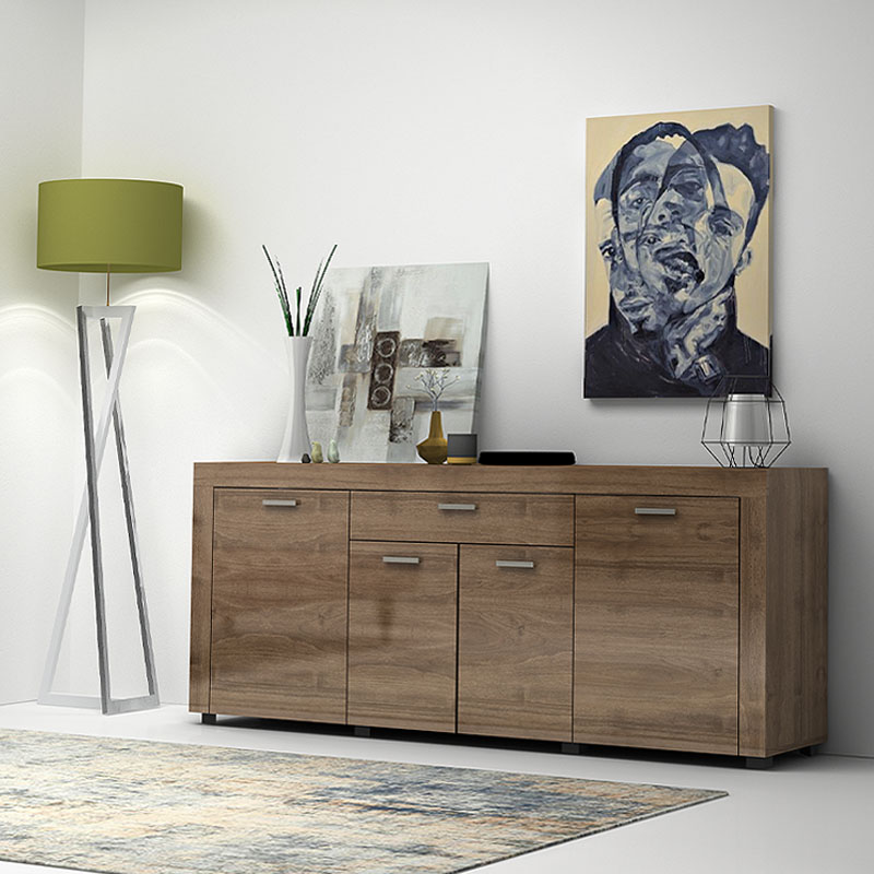 Μπουφές Μελαμίνης Joseph Megapap Χρώμα Καρυδί 177X40X76Εκ.