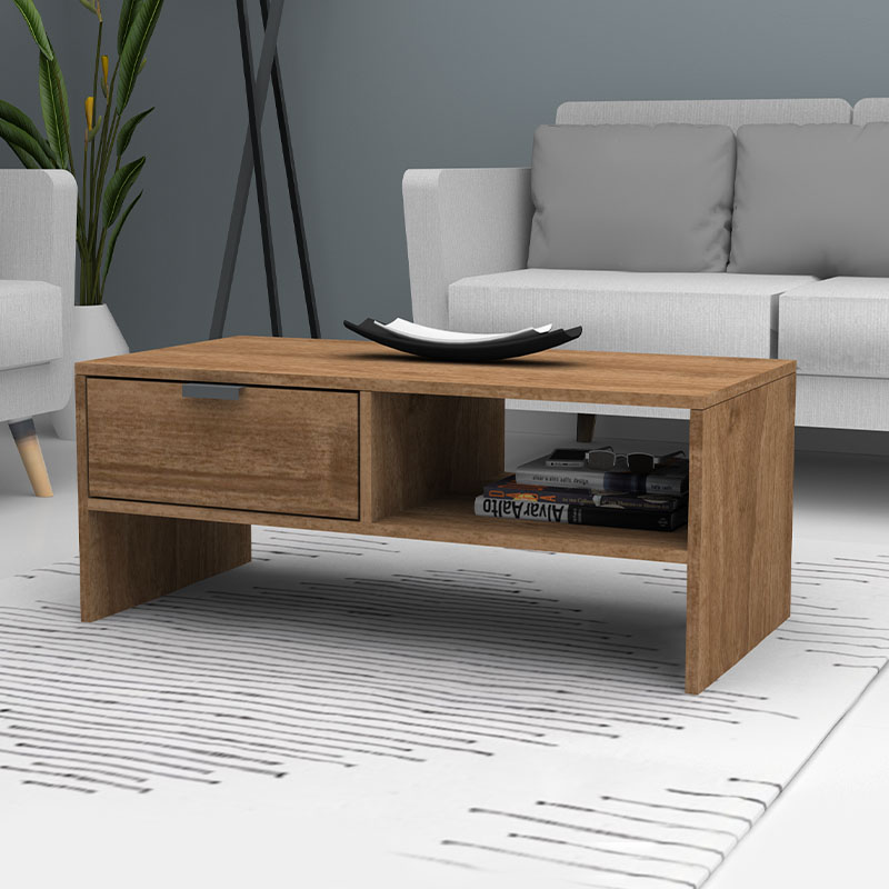 Τραπεζάκι Σαλονιού Galaxy Megapap Χρώμα Καρυδί 100X50X42Εκ.