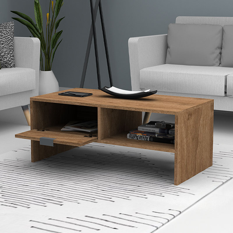 Τραπεζάκι Σαλονιού Galaxy Megapap Χρώμα Καρυδί 100X50X42Εκ.