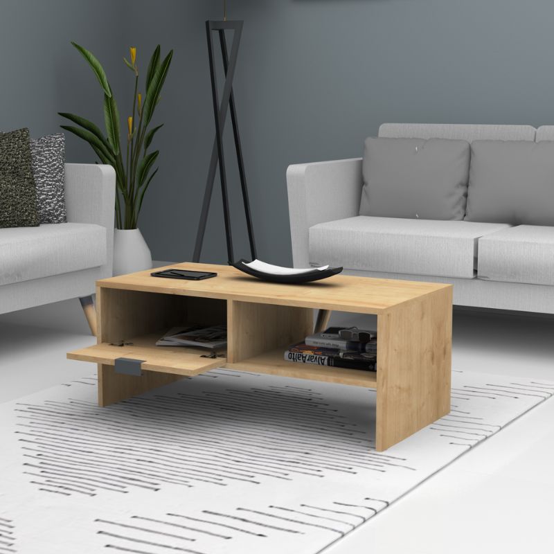 Τραπεζάκι Σαλονιού Galaxy Megapap Χρώμα Φυσικό Οξιάς 100X50X42Εκ.