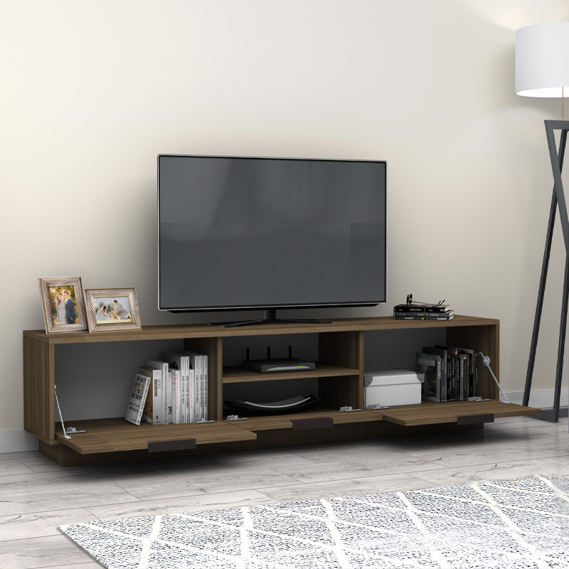 Έπιπλο Τηλεόρασης Mensa Megapap Χρώμα Καρυδί 180X35X43Cm.