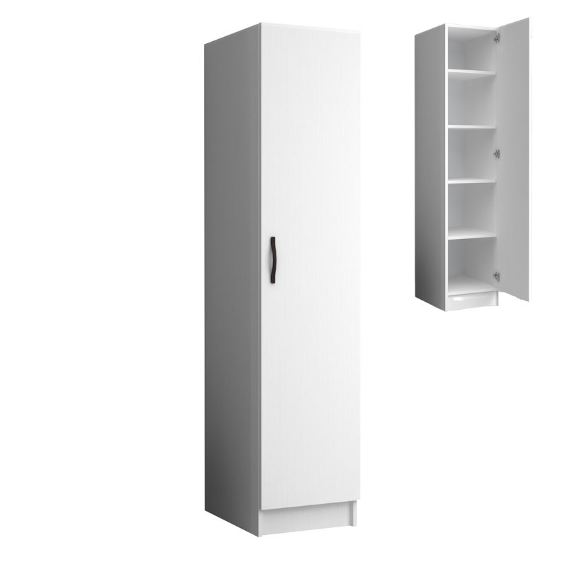 Ντουλάπα Ρούχων Ricardo Megapap Μονόφυλλη Χρώμα Λευκό 40X51,8X181Εκ.