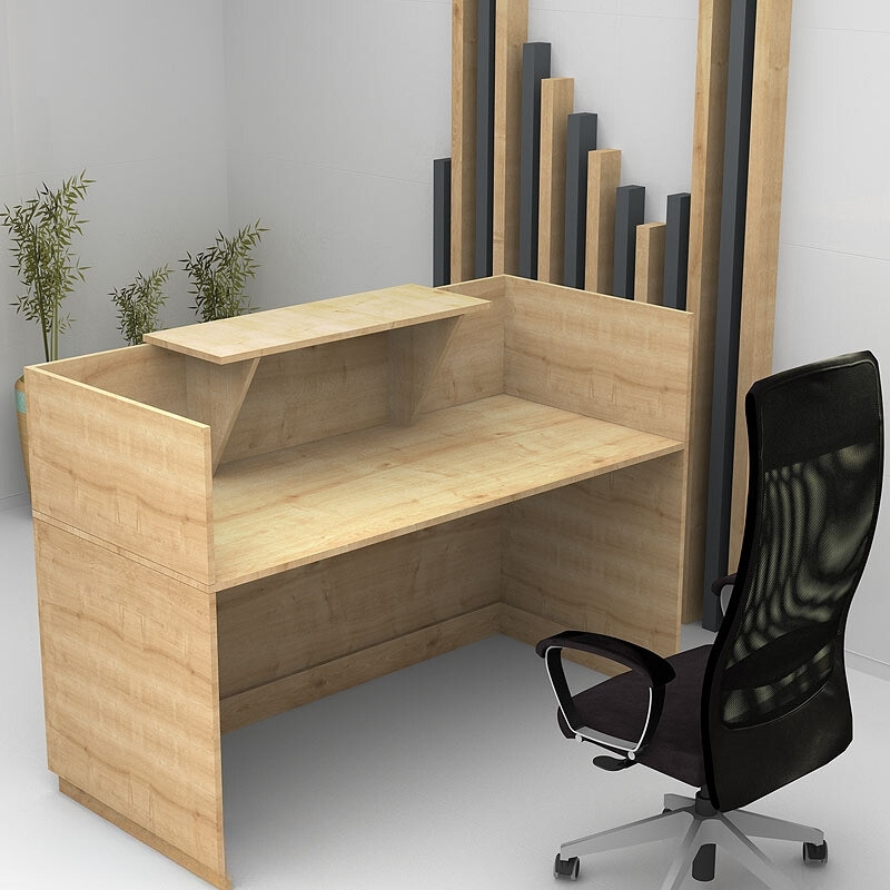 Γραφείο Reception Lemmon Megapap Χρώμα Φυσικό Οξιάς 120X70X110Εκ.