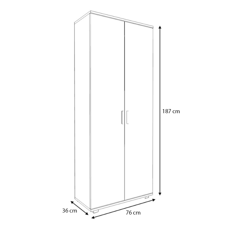 Ντουλάπα Ρούχων - Παπουτσοθήκη Eric Megapap Δίφυλλη Χρώμα Καρυδί 76X36X187Εκ.