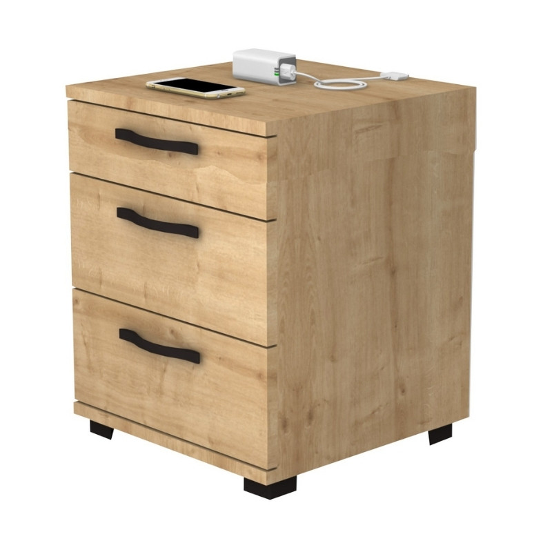 Κομοδίνο Roco Megapap Χρώμα Φυσικό Οξιάς 40X39X57Εκ.