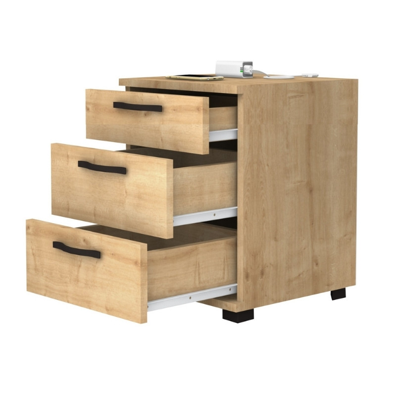 Κομοδίνο Roco Megapap Χρώμα Φυσικό Οξιάς 40X39X57Εκ.